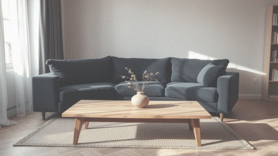 Granatowy narożnik w salonie – aranżacje i inspiracje